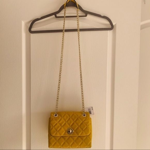 Kate Spade Mustard Yellow Quilted Natalia Chain Bag - Picture 4 of 15